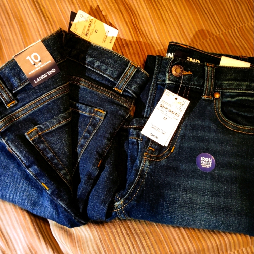 Boys NEW Lands' End Jeans as 10